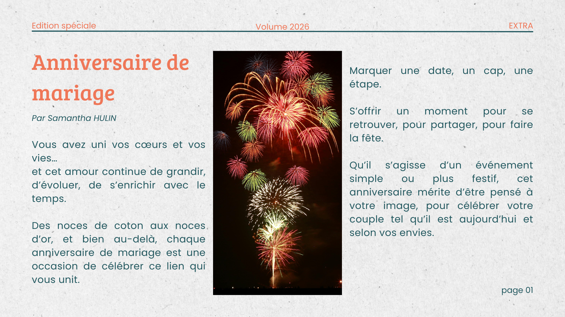 journal anniversaire de mariage